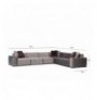 Divan kendor Atelier del Sofa Lego Corner 2 (L1-O1-O1-C-O1-1R) Grey