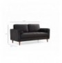 Divan 2-vendesh Atelier del Sofa Rome - Black Black Oak