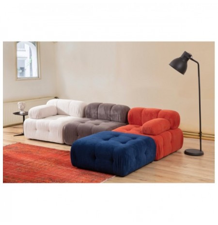 Divan kendor Atelier del Sofa Doblo 3 Seater with Pouffe ( L1-O1-1R-Pouffe) - Multicolor Red White Blue Grey