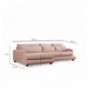 Divan kendor Atelier del Sofa River Corner Left (Chl-2R) Pink