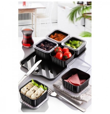 Set mengjesi ( 6 Pc) MRT-Ceno-Kahvalti-Kucuk - Black Black