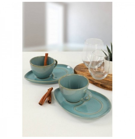 Set filxhan kafe ( 4 Pc) Ocean Drip Coffee Presentation Set 4 Pieces for 2 People Turquoise