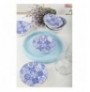 Set mbajtese salcash Blue Ring Snack / Sauce Bowl 13 Cm 6 Pieces - 17926 WhiteDark Blue