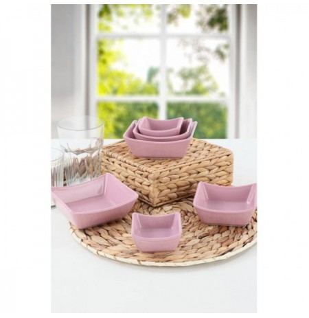 Set mbajtese salcash Violet Sandal Snack / Sauce Bowl 8/10/12 Cm 6 Pieces Red