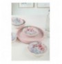 Set tasa qeramik (6 Pc) Rose Blue Ring Snack / Sauce 13 Cm 6 Pieces - 18715 Blue Pink White Green