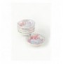 Set tasa qeramik (6 Pc) Rose Blue Ring Snack / Sauce 13 Cm 6 Pieces - 18715 Blue Pink White Green