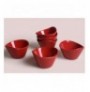 Set tasa qeramik (6 Pc) Tigela Red Snack Bowl 11 Cm 6 Pieces Red