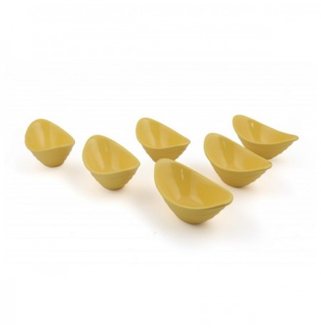 Set tasa qeramik (6 Pc) Gondola Yellow Snack Plate 16 Cm 6 Pieces - 100 Yellow