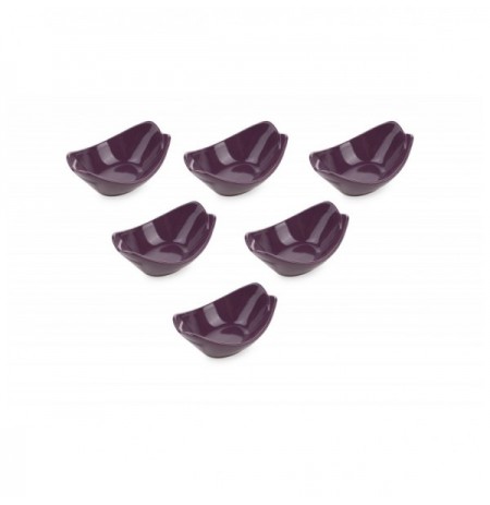 Set tasa qeramik (6 Pc) Purple Sera Snack / Sauce Bowl 16 Cm 6 Pieces Purple