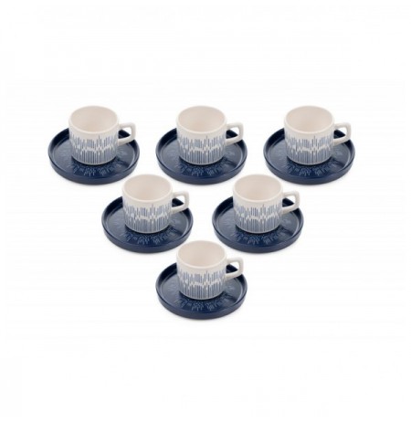 Set filxhan kafe ( 12 Pc) Beat WhiteDark Blue