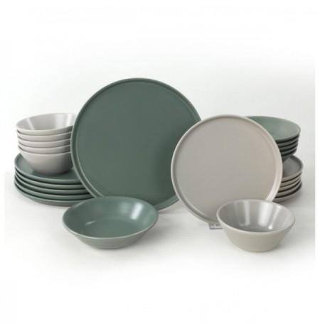 Set pjata qeramike ( 24 Pc) Nordic GreenWhite