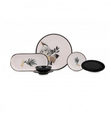 Set mengjesi ( 28 Pc) Romantic Black White Grey Yellow