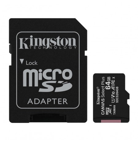 Karte Memorie microSD Kingston 64GB Canvas Select Plus