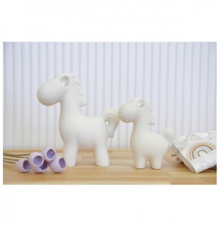 Set objekt dekorues ( 2 Pc ) Trove Horse - White