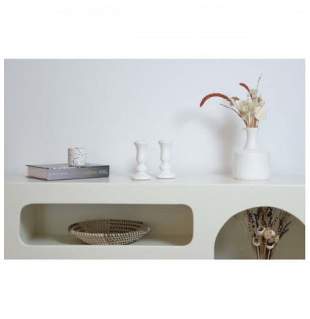 Set objekt dekorues ( 2 Pc ) Trove Candle - White