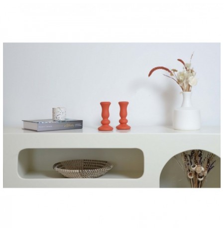 Set objekt dekorues ( 2 Pc ) Trove Candle - Orange