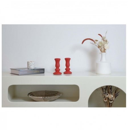 Set objekt dekorues ( 2 Pc ) Trove Candle - Red