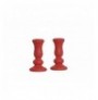 Set objekt dekorues ( 2 Pc ) Trove Candle - Red