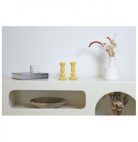 Set objekt dekorues ( 2 Pc ) Trove Candle - Yellow