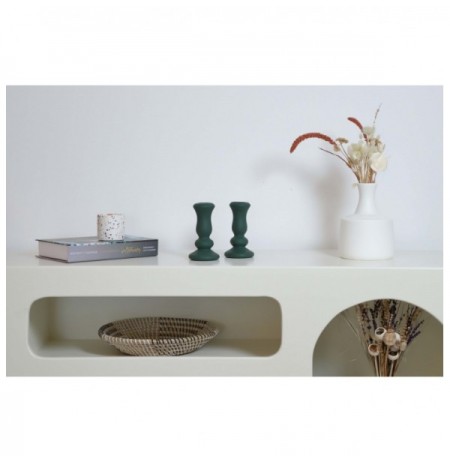 Set objekt dekorues ( 2 Pc ) Trove Candle - Green