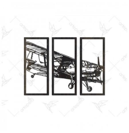 Set dekorues metali ( 3Pc ) Artepera Airplane - APT315