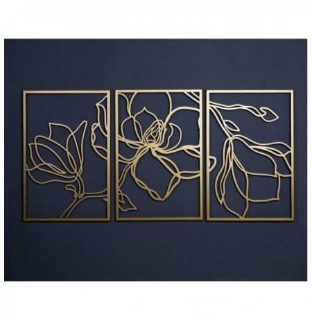 Set dekorues metali ( 3Pc ) Artepera Floral Line Art - APT529