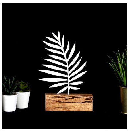 Objekt dekorues Bystag Palm Leaf - White