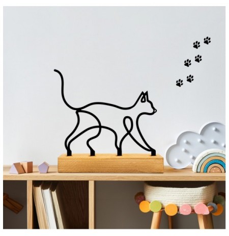 Objekt dekorues Tanelorn Meow - Black Wooden Black