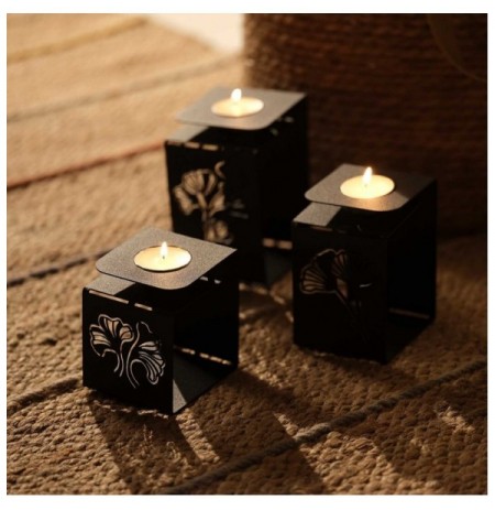 Set shandan ( 3 Pc ) Artepera Ginkgo Tealight - APT549 - Black Black