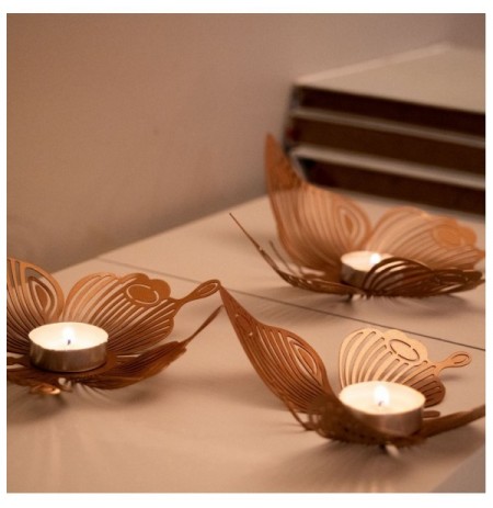 Set shandan ( 3 Pc ) Artepera Papilio Tealight Set of 3 - APT581 - Copper Copper