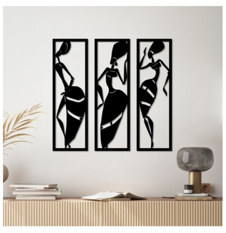 Set dekorues metali ( 3Pc ) Tanelorn African Women 2 Black