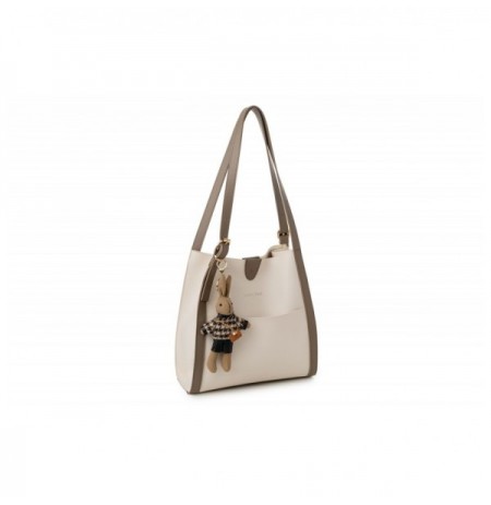 Tote Bag Lucky Bees 352 - Cream, Dark Mink